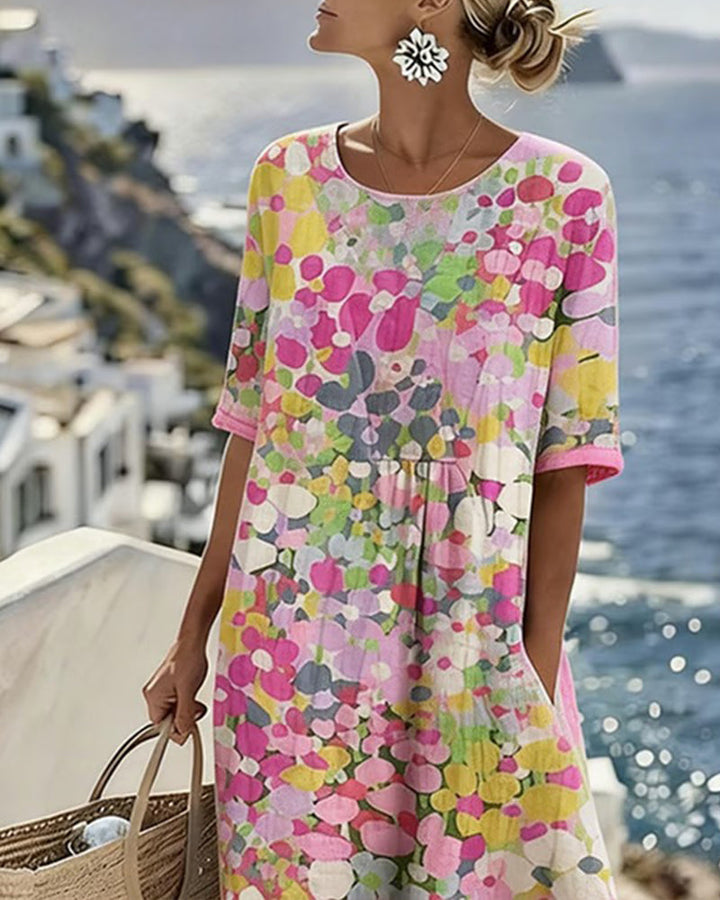 Elena™ - Robe Midi Élegante à Fleurs d&