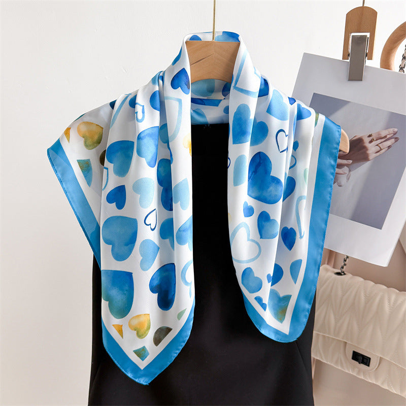 Casual Heart Print Scarf