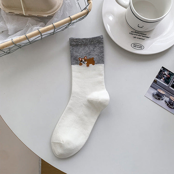 Casual Puppy Print Socks