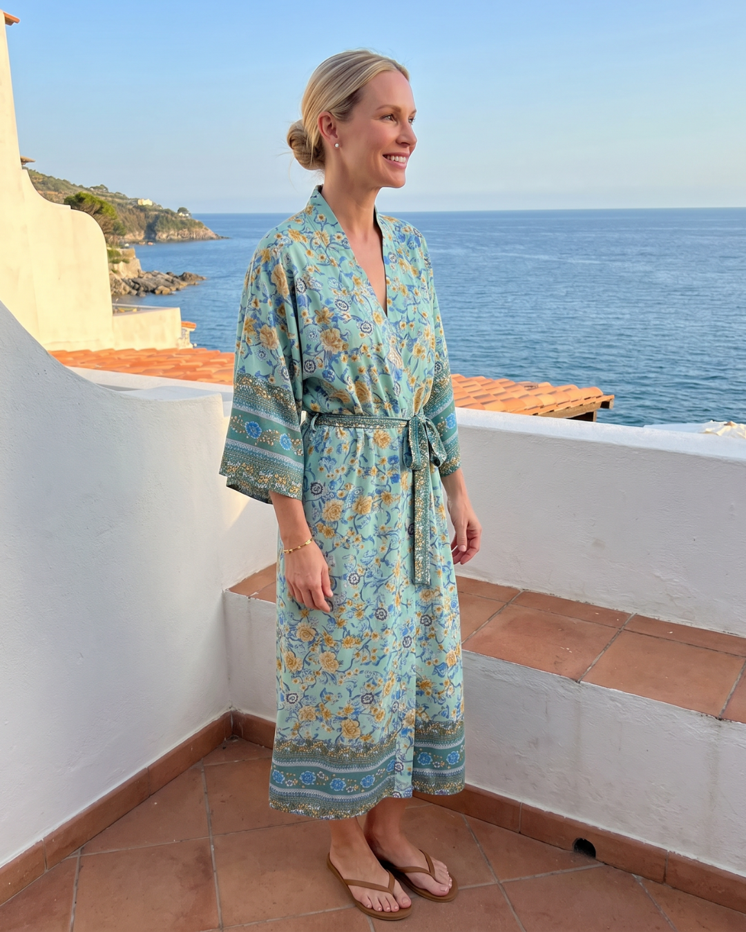 Miralyn | Robe de chambre en satin floral