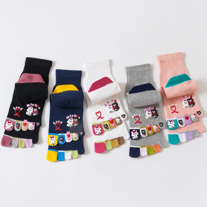 Cartoon Five-Toe Socks