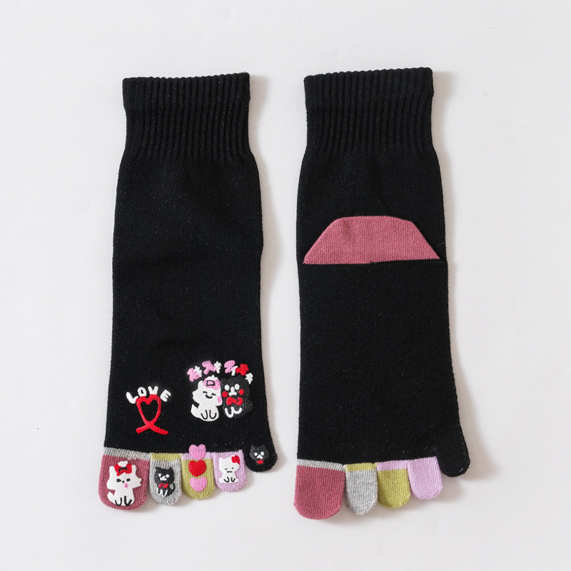 Cartoon Five-Toe Socks