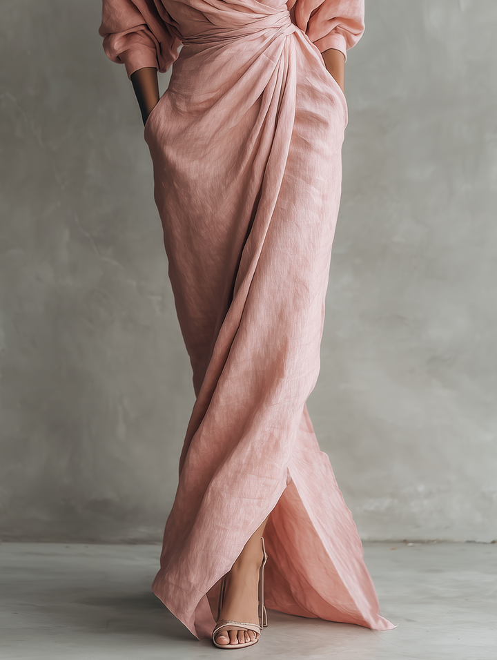 Lina - Élégante Robe Maxi en Lin