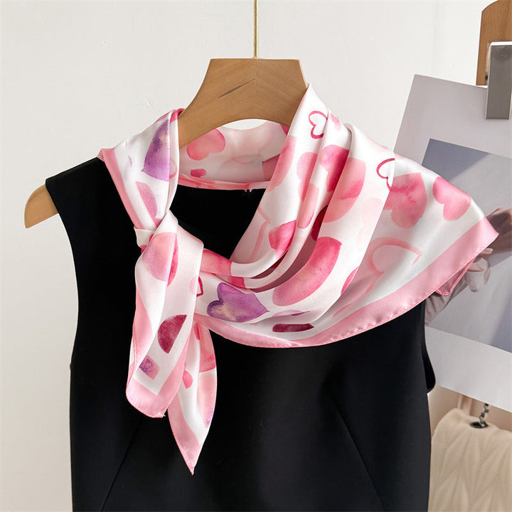 Casual Heart Print Scarf