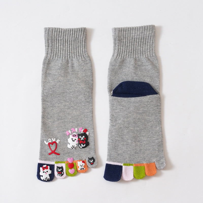 Cartoon Five-Toe Socks
