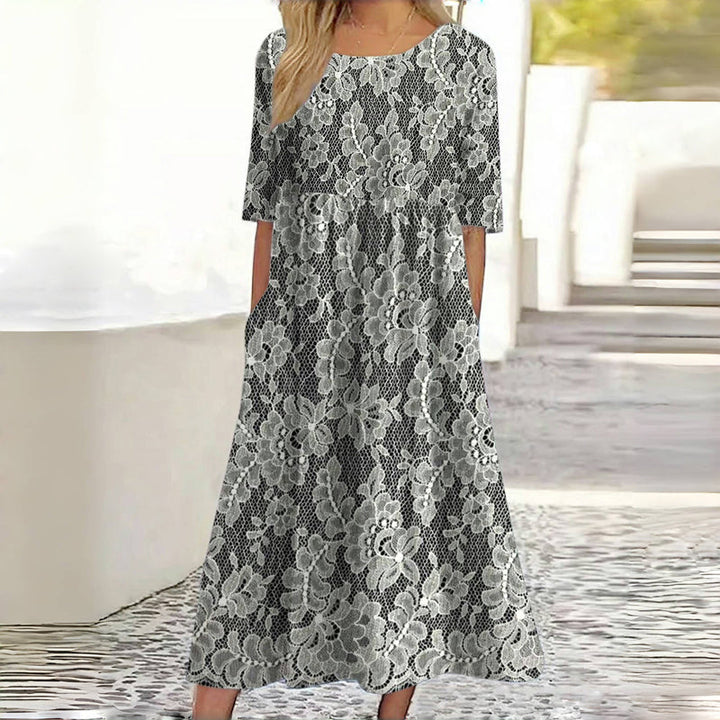 Vintage Floral Print Dress
