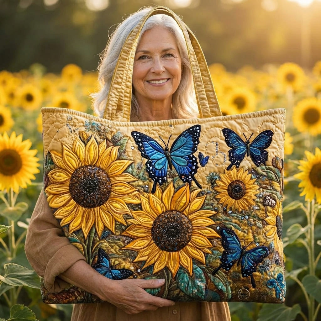 Sac Artisanal - Tournesols et Papillons Bleus