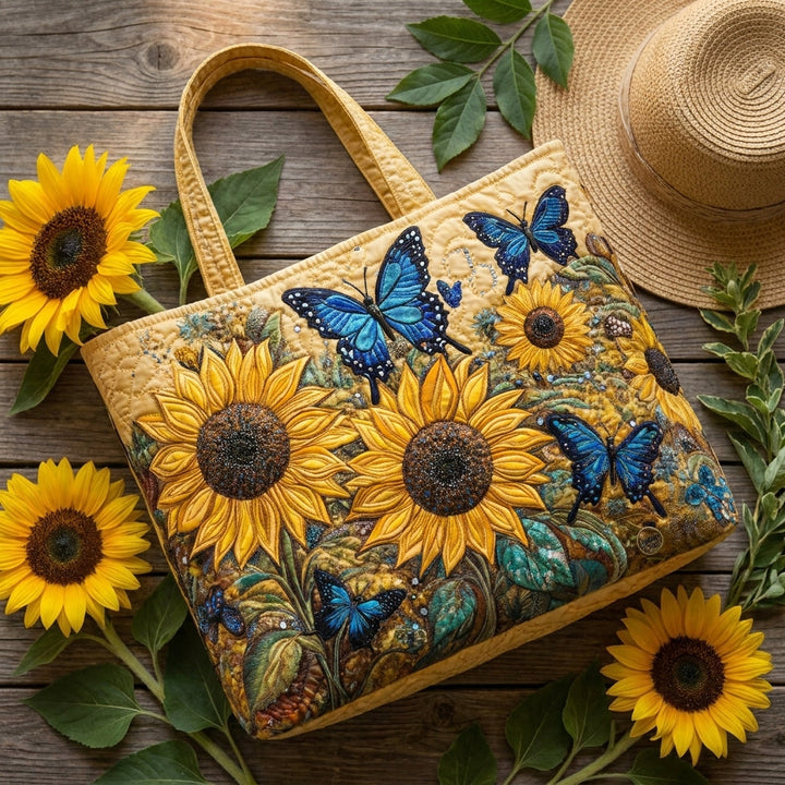 Sac Artisanal - Tournesols et Papillons Bleus