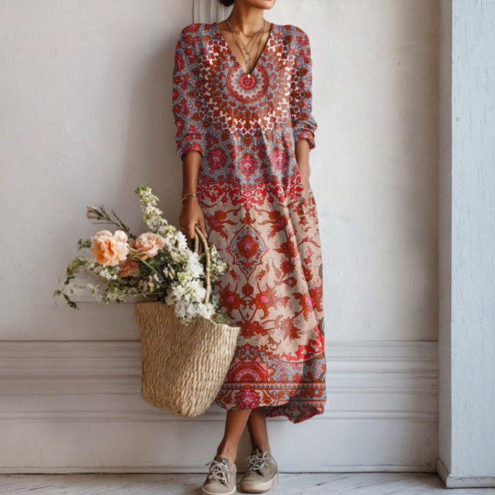 【Long Sleeve】Vintage Ethnic Style Dress