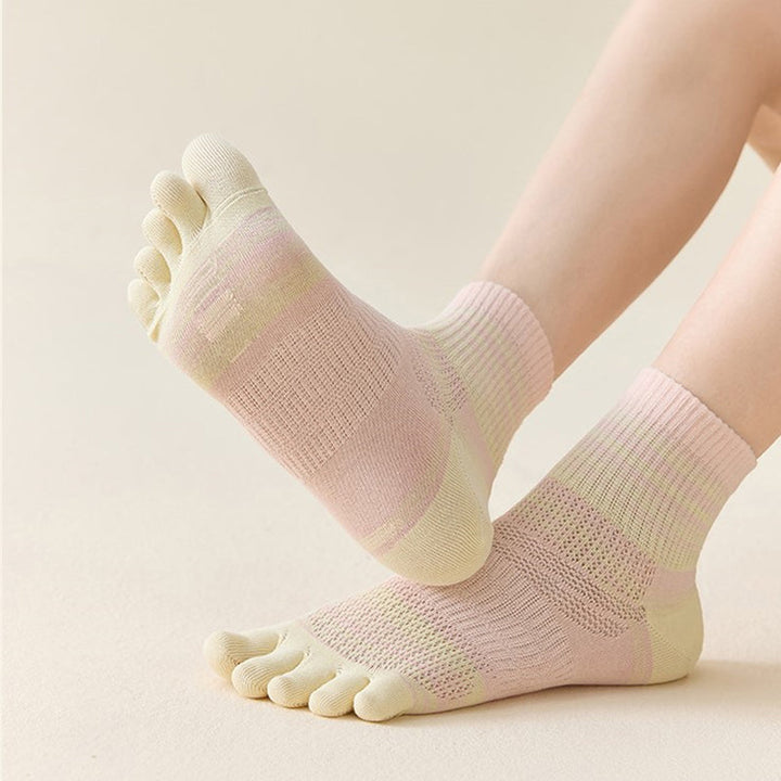 Colourful Striped Five-Toe Socks