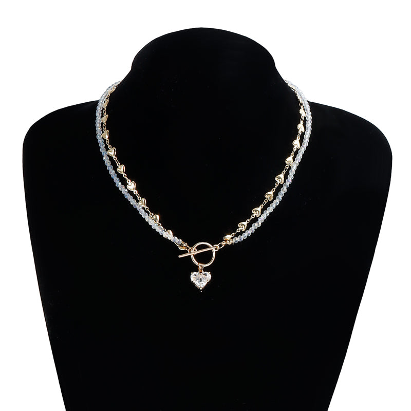 Vintage Beaded Pendant Necklace