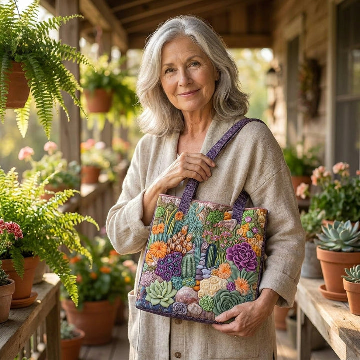 Sac Shopper Artisanal - Jardin de Plantes Grasses