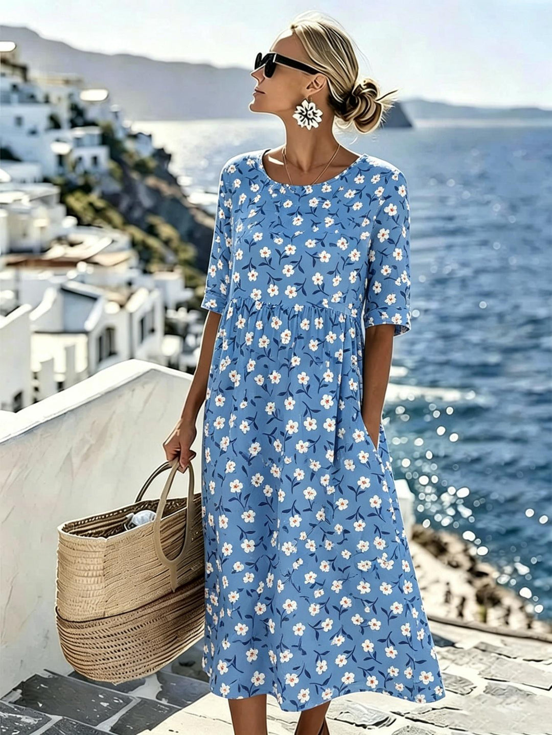 Lily™ - Élégante Robe Midi Florale d&