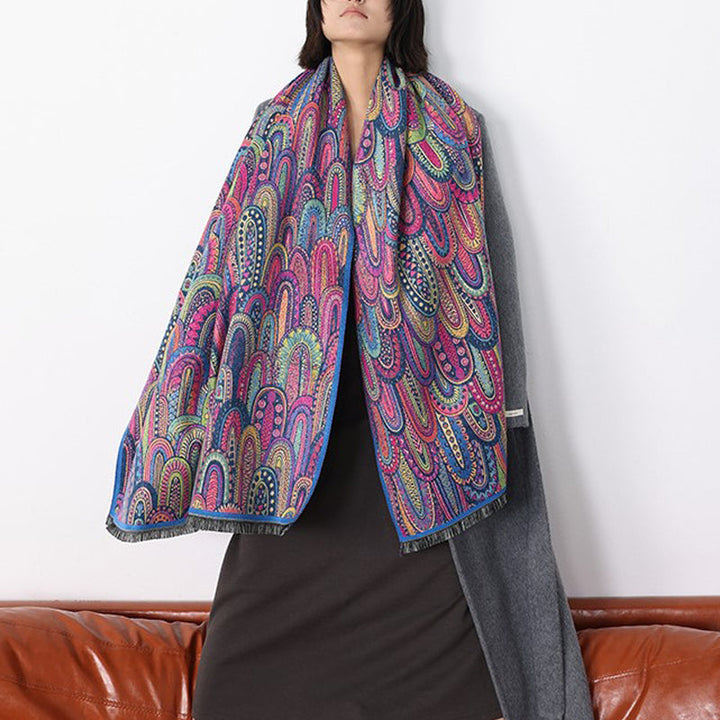 Vintage Abstract Print Scarf