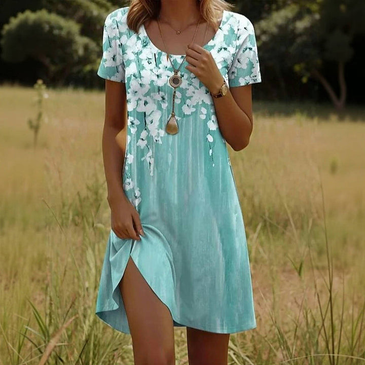 Vintage Floral Print Dress