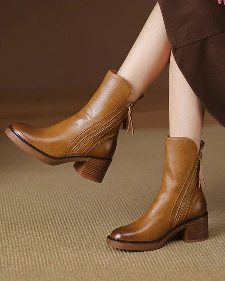 Aveline - Bottes cuir noir élégantes & confortables