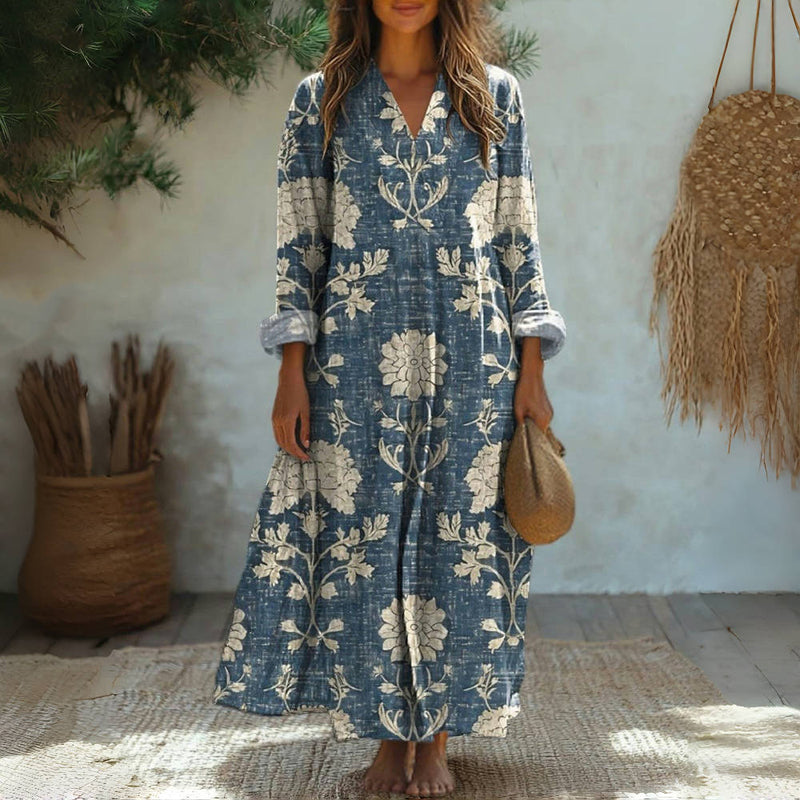 Vintage Floral Print Dress