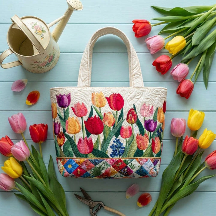 Sac Shopper Matelassé - Jardin de Tulipes