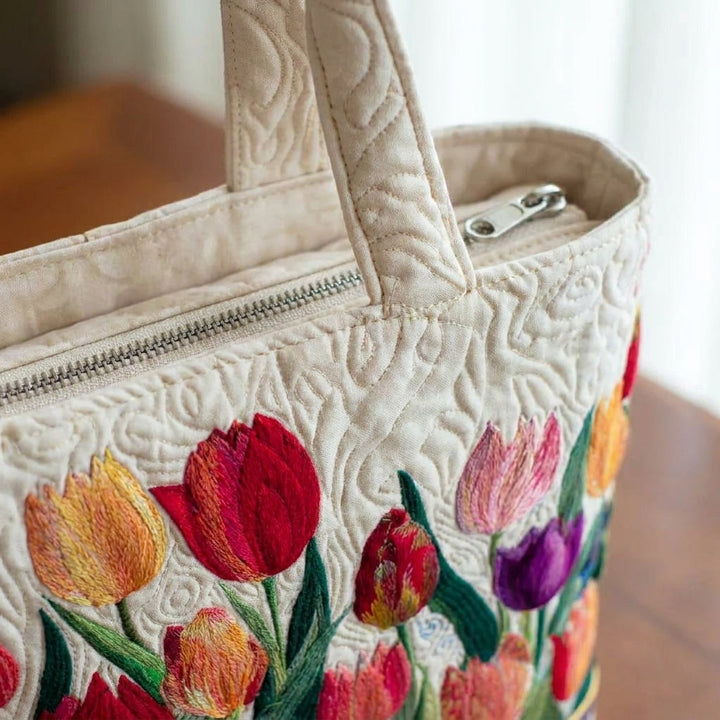 Sac Shopper Matelassé - Jardin de Tulipes
