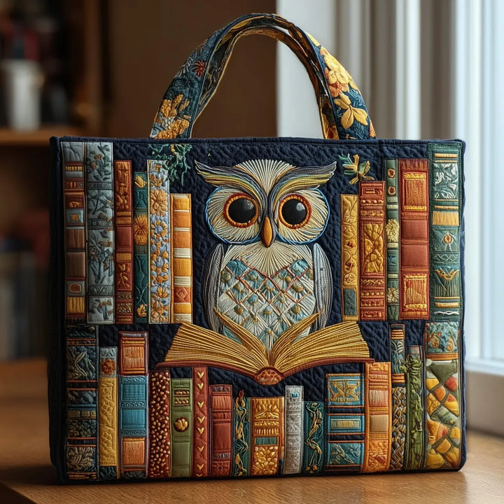 Sac Shopper Artisanal - Hibou et Livres d'Époque