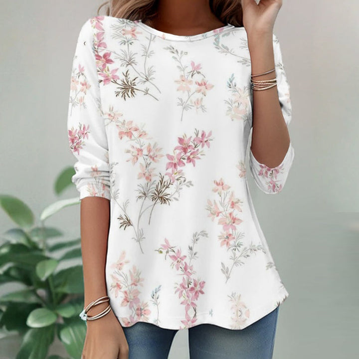 【Long Sleeve】Vintage Floral Print T-Shirt