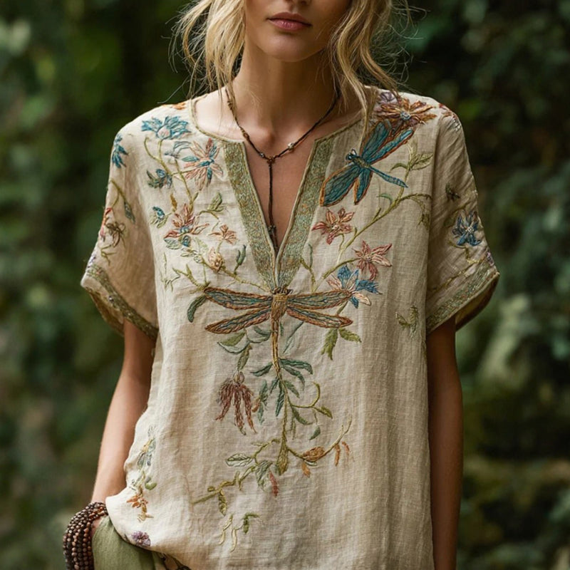 Vintage Floral Print Blouse