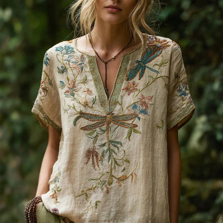 Vintage Floral Print Blouse