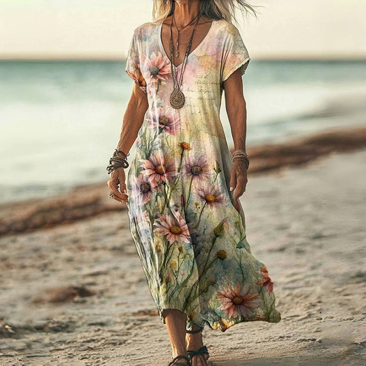 Vintage Floral Print Dress