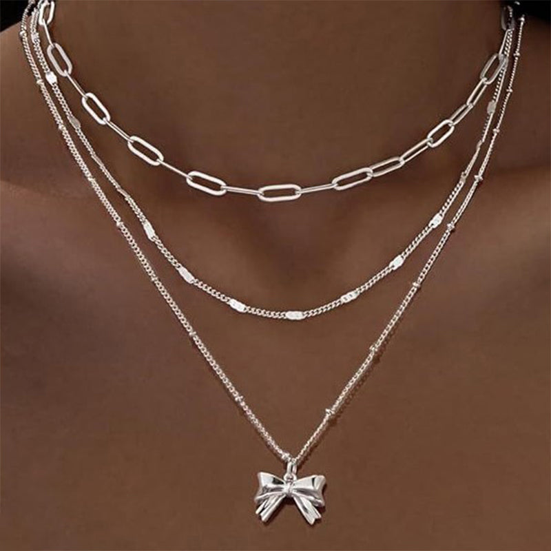 Vintage Bow Pendant Necklace