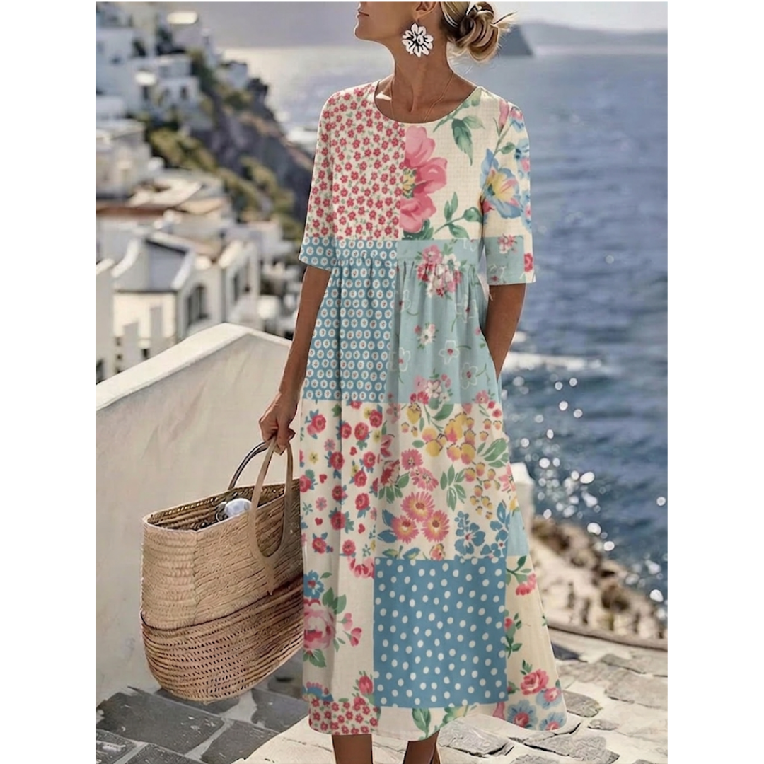 Aurelia™ - Robe Midi Florale Élégante d&