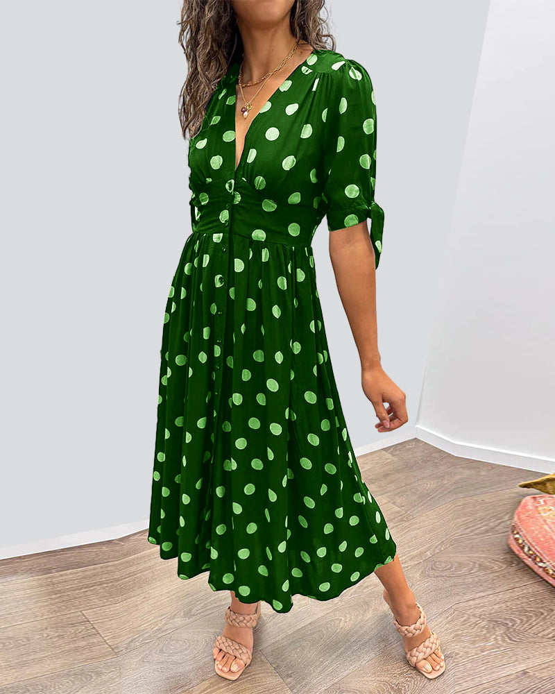 Miley - Robe V-Cou à Pois