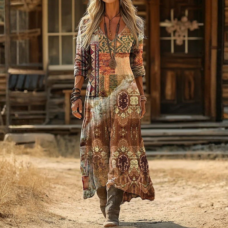 【Long Sleeves】Vintage Ethnic Style Dress