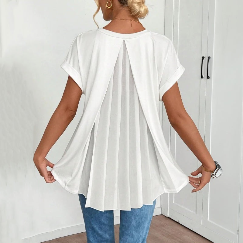 Elegant Solid Colour Blouse
