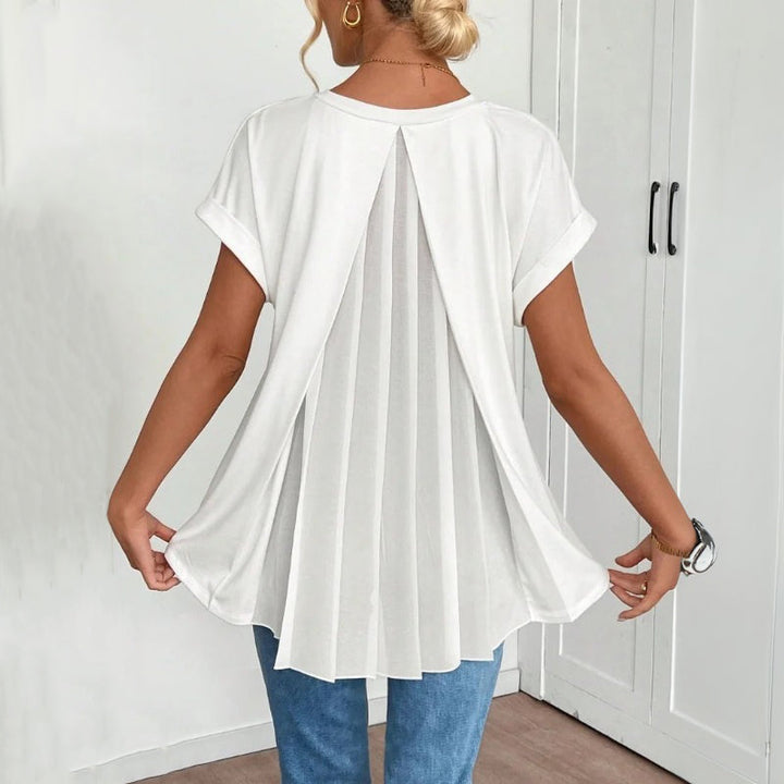 Elegant Solid Colour Blouse