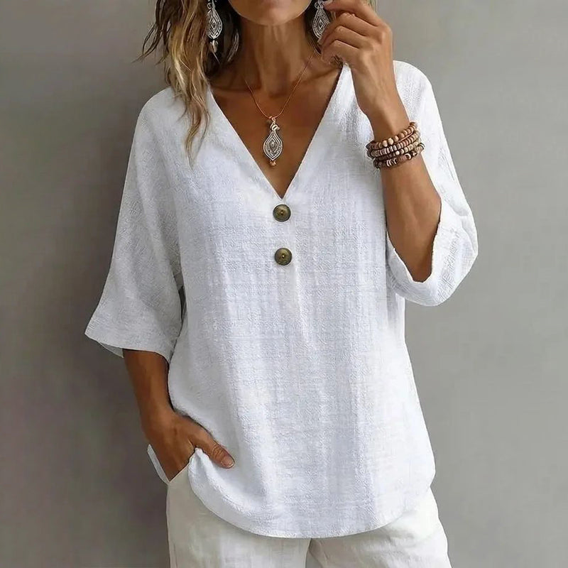 Casual Solid Colour Blouse