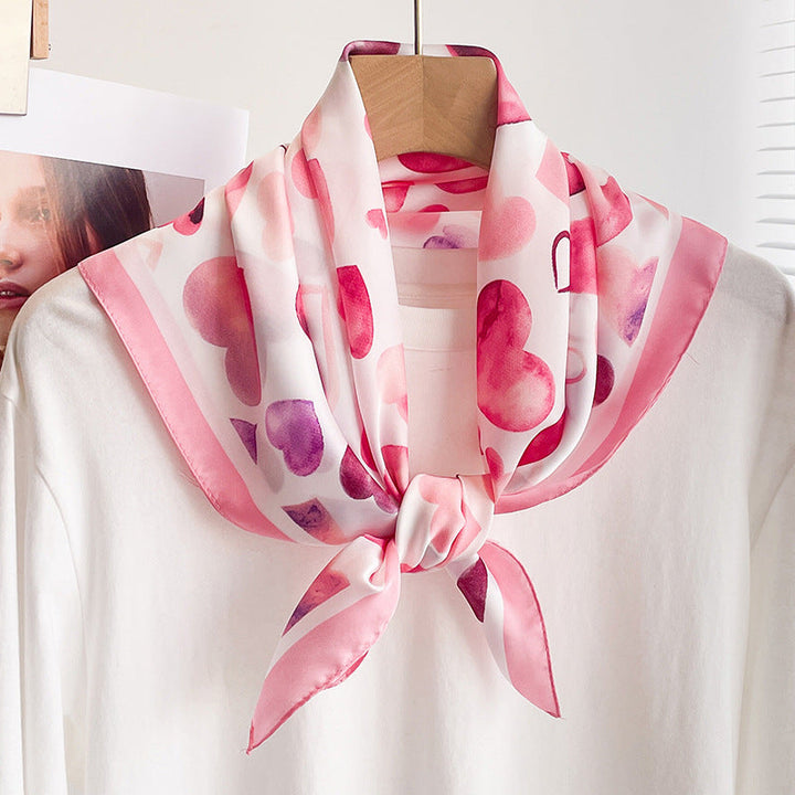 Casual Heart Print Scarf