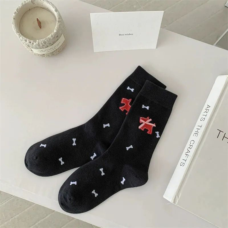 Casual Puppy Print Socks