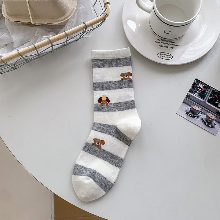 Casual Puppy Print Socks