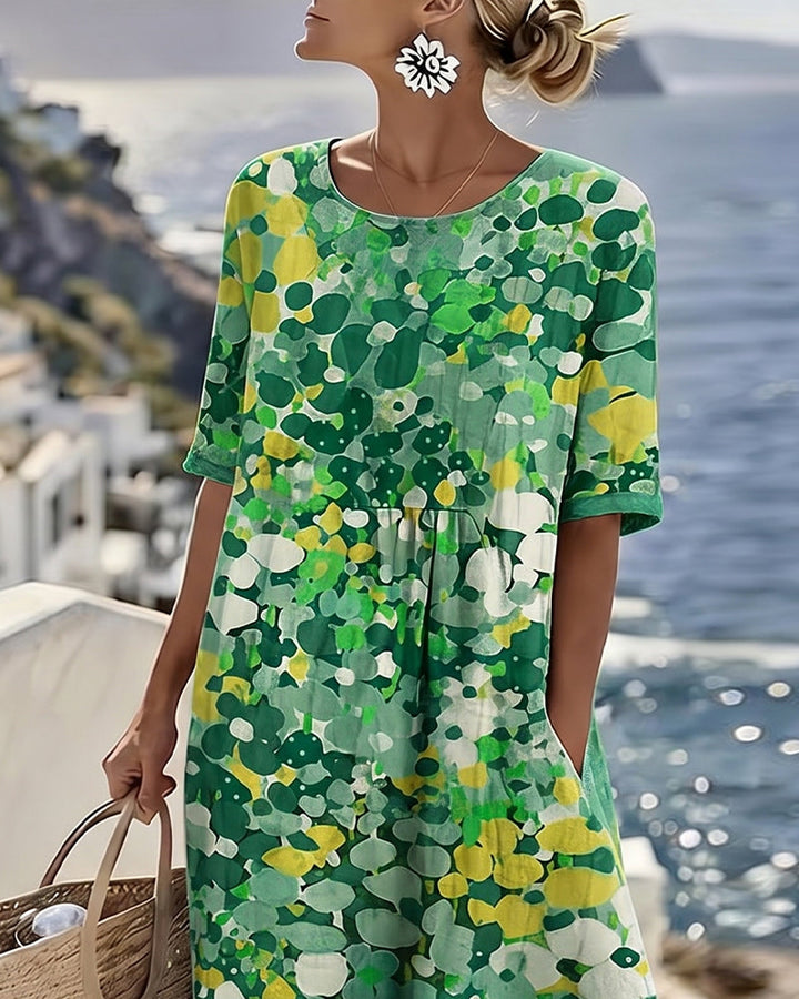 Elena™ - Robe Midi Élegante à Fleurs d&