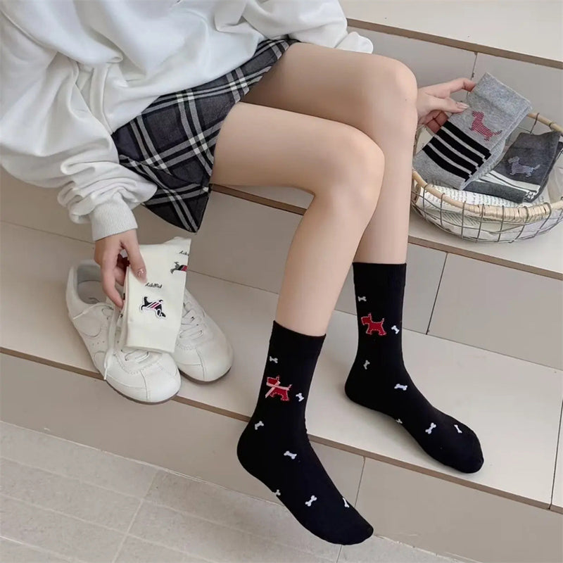 Casual Puppy Print Socks