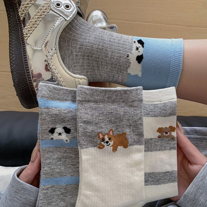 Casual Puppy Print Socks