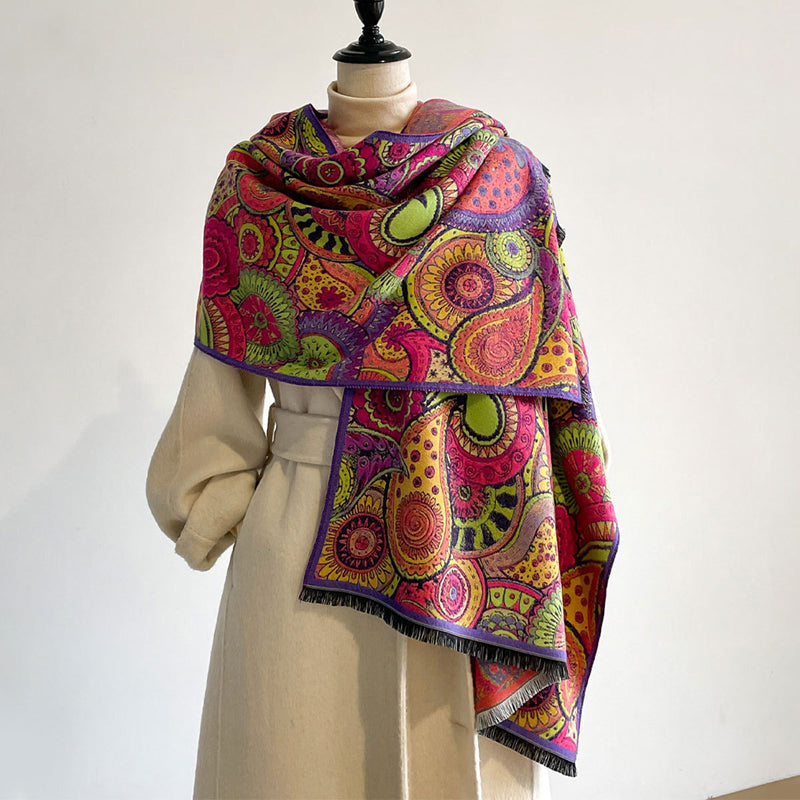 Vintage Abstract Print Scarf