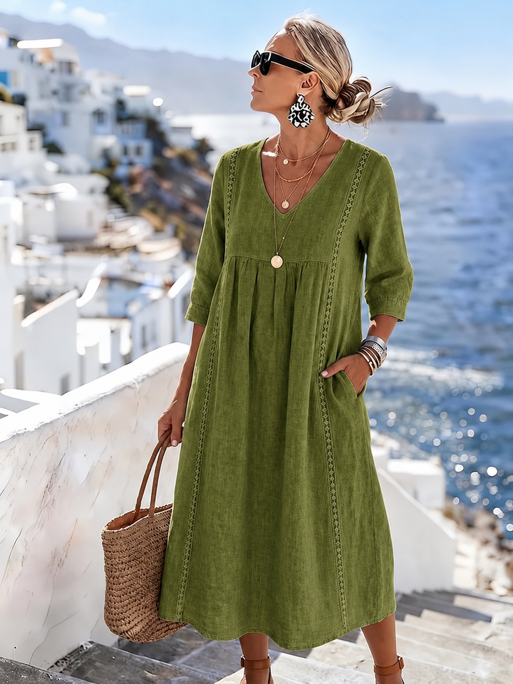 Helena - Robe en dentelle patchwork décontractée et ample