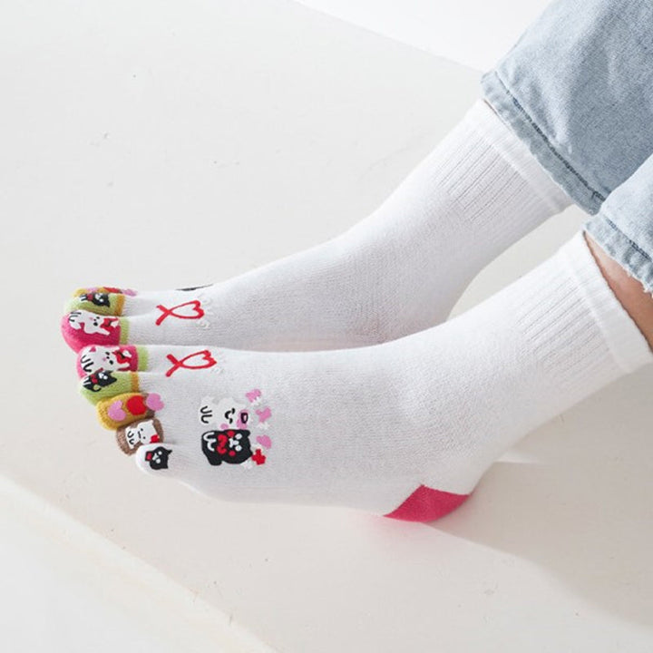 Cartoon Five-Toe Socks