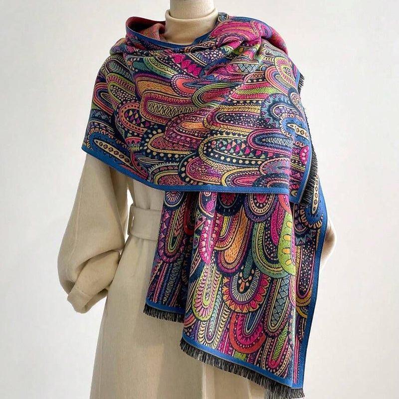 Vintage Abstract Print Scarf