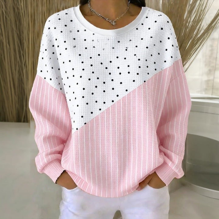 Casual Polka Dot Striped Sweatshirt