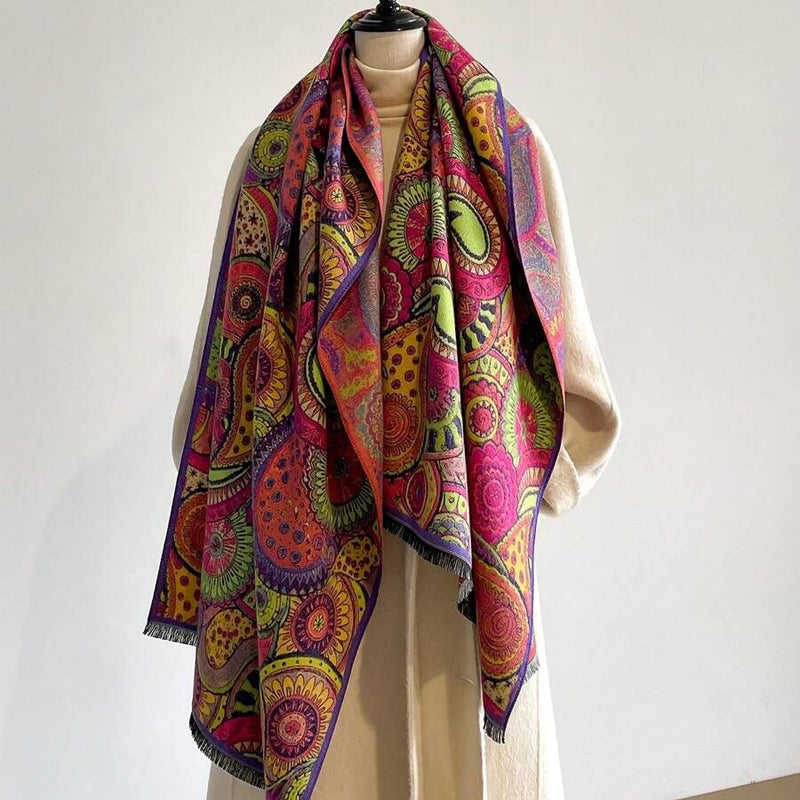 Vintage Abstract Print Scarf