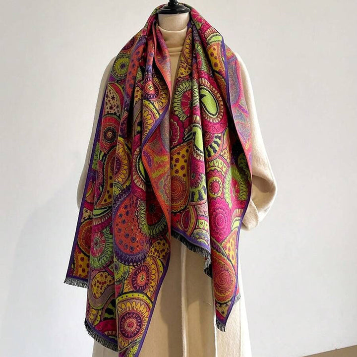 Vintage Abstract Print Scarf
