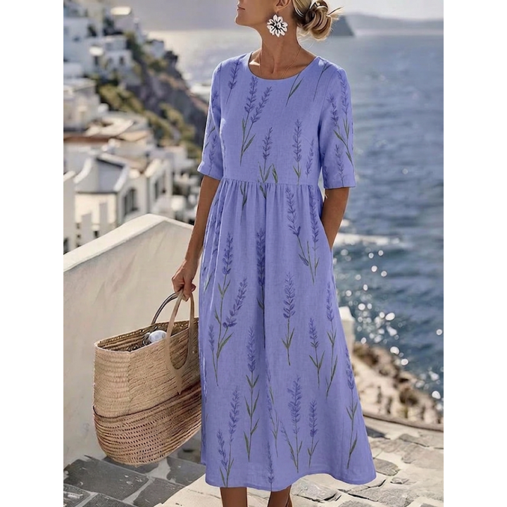Aurelia™ - Robe Midi Florale Élégante d&