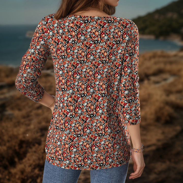 【Long Sleeve】Vintage Floral Blouse